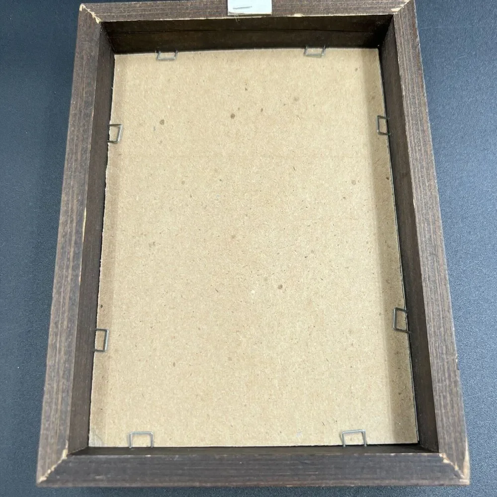 Vintage 5x7 Needlecraft Frame‎ Only Walnut Finish Solid Oak #203-57